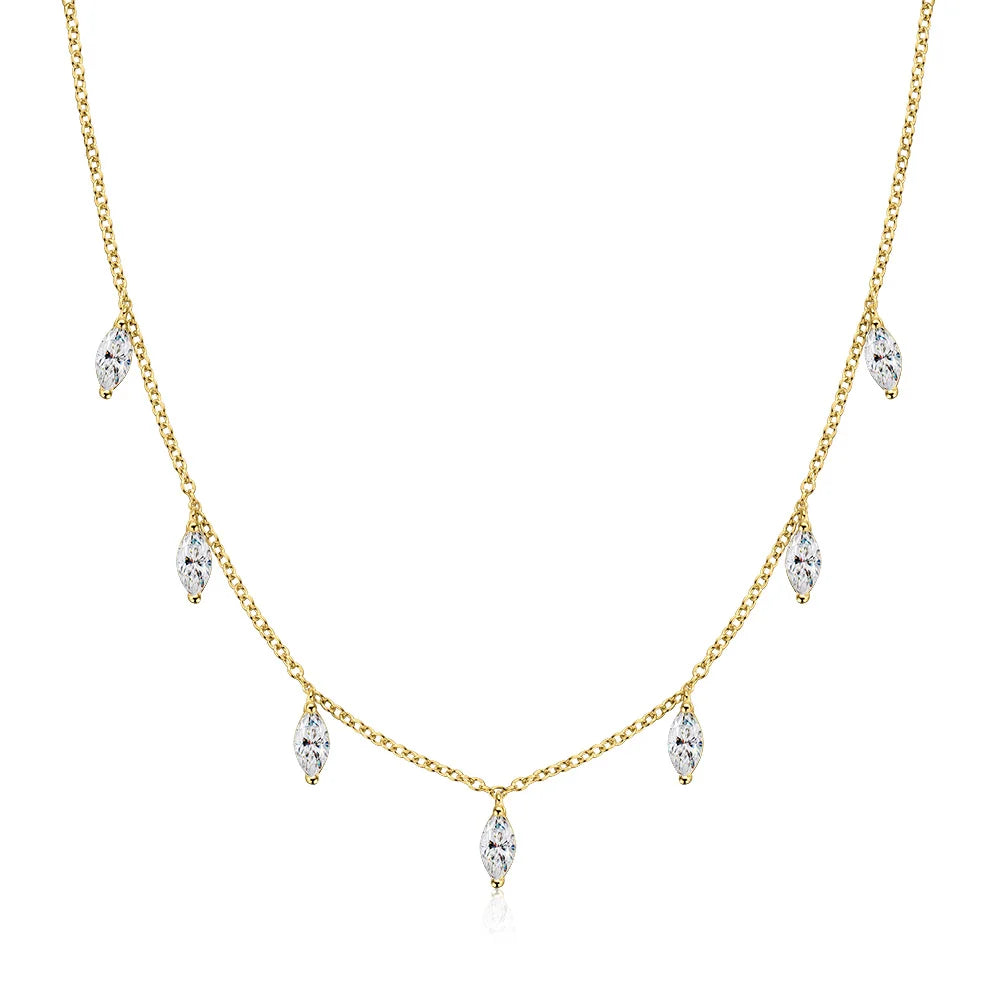 Amara Marquise Cut Moissanite Necklace