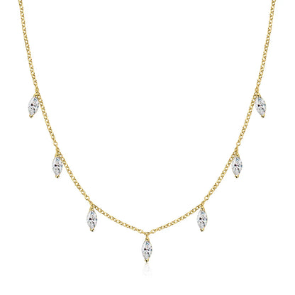 Amara Marquise Cut Moissanite Necklace