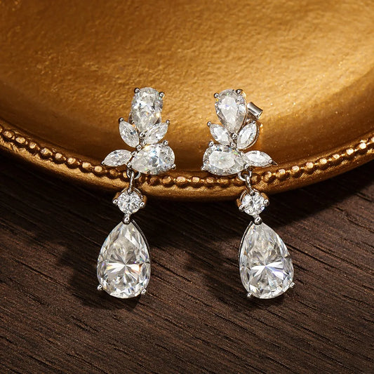 Khloe Moissanite Drop Earrings