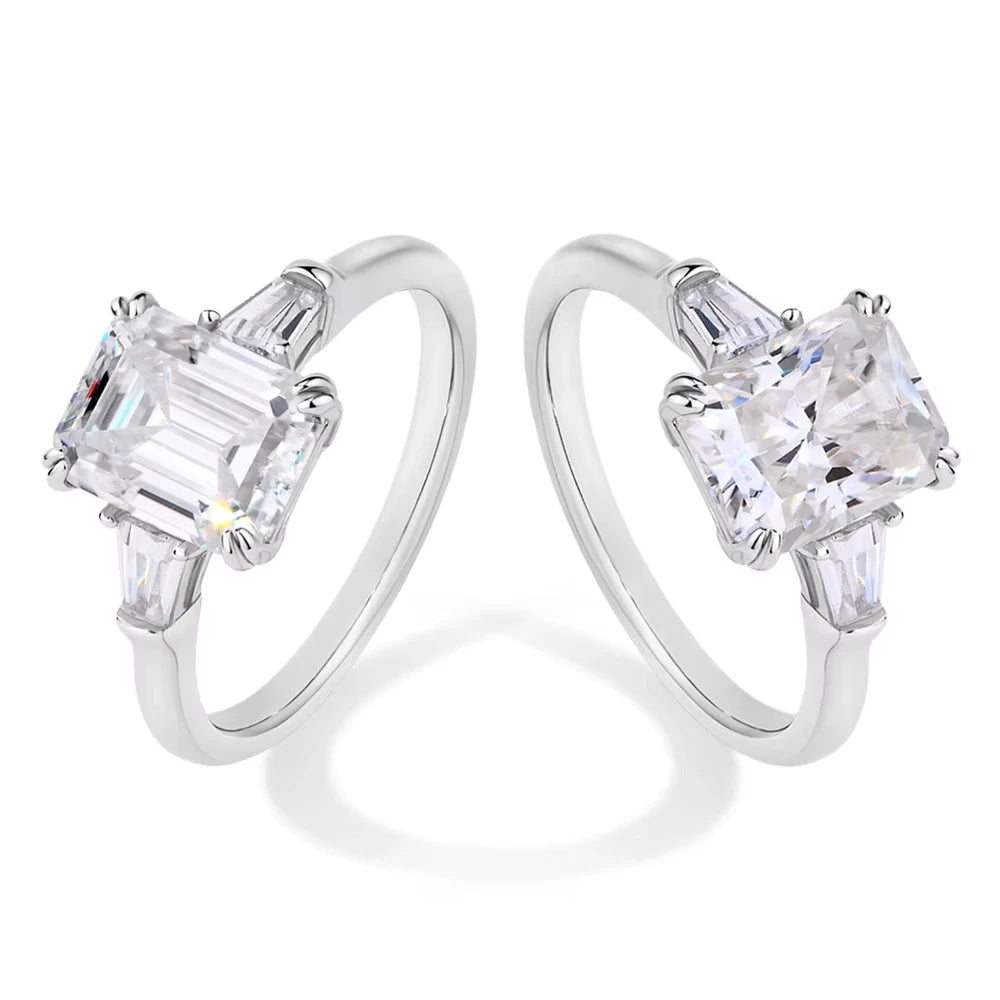 Inaya Radiant & Emerald Cut Moissanite Ring