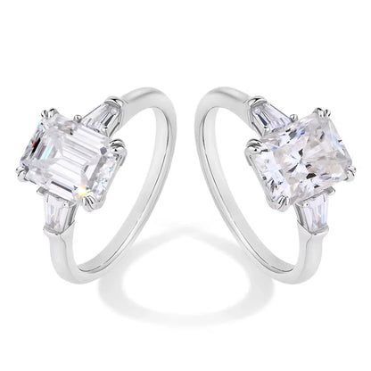 Inaya Radiant & Emerald Cut Moissanite Ring