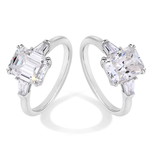 Inaya Radiant & Emerald Cut Moissanite Ring