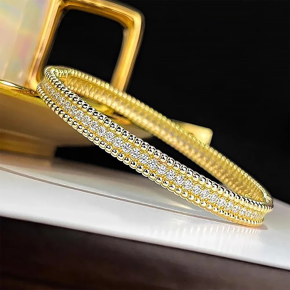 V-Leaf Moissanite Bangle Bracelet