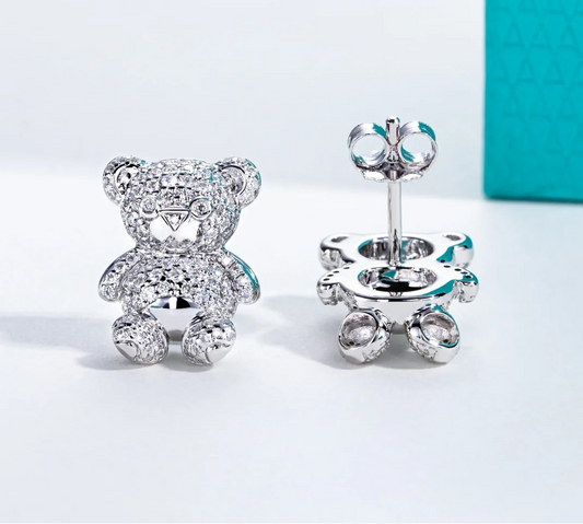 Farah Moissanite Bear Earrings