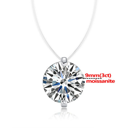 قلادة إيفلين المويسانيت بخيط شفاف