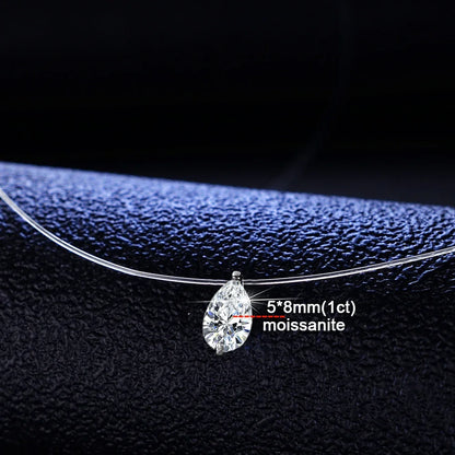 قلادة إيفلين المويسانيت بخيط شفاف