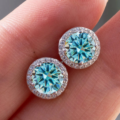 Razan Moissanite Round Earrings