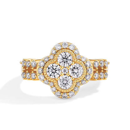 Elysia Four-Leaf Moissanite Ring