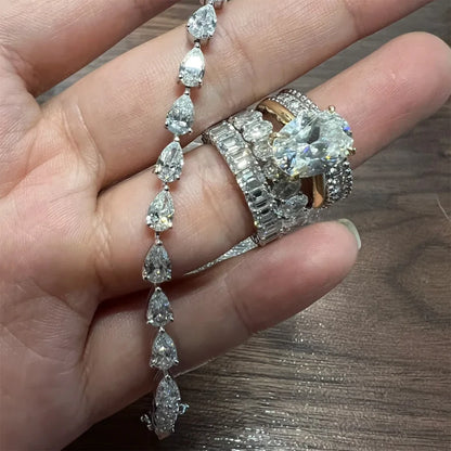 Yara Pear Moissanite Tennis Bracelet