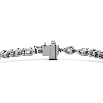 Celine Pear and Emerald Cut Lab-Grown Diamond Tennis Bracelet