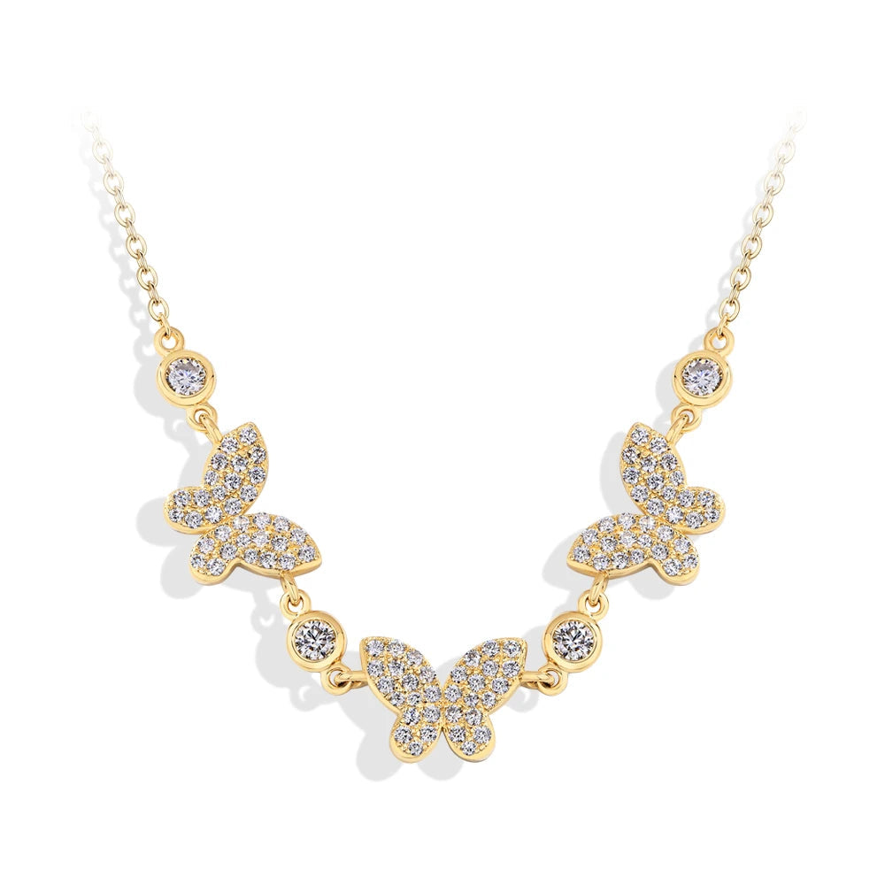 Daisy Butterfly Moissanite Necklace