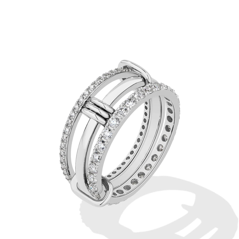 Nova Three-Layer Moissanite Ring