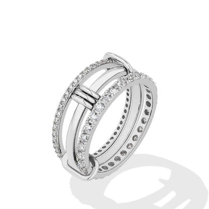 Nova Three-Layer Moissanite Ring