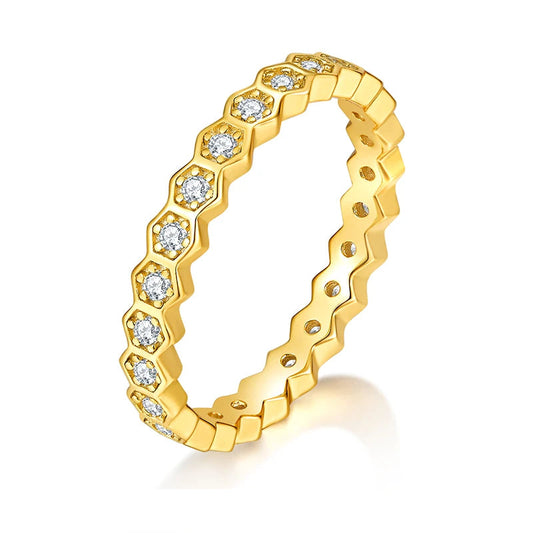 Chau-met Moissanite Honeycomb Ring