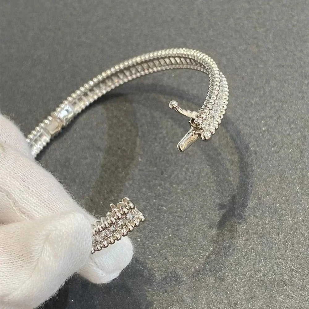 V-Leaf Moissanite Bangle Bracelet