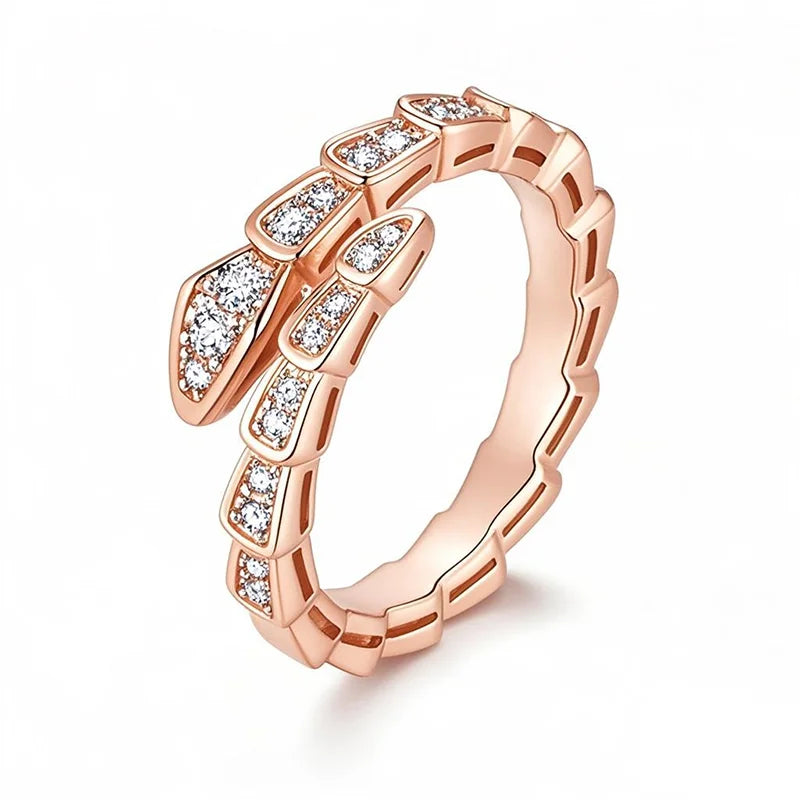 Viper Moissanite Snake Bone Ring