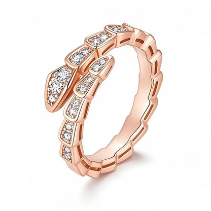 Viper Moissanite Snake Bone Ring