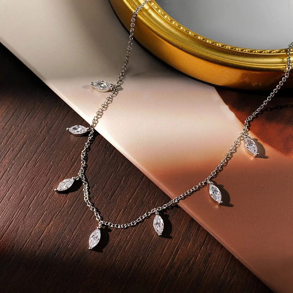 Amara Marquise Cut Moissanite Necklace