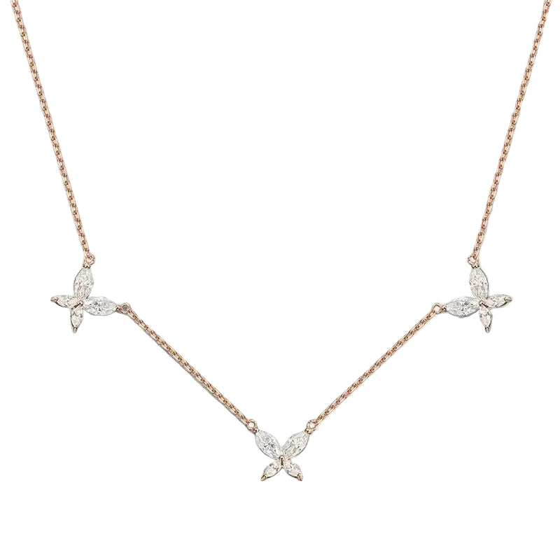 Dalitso Butterfly Marquise-Cut Moissanite Necklaces