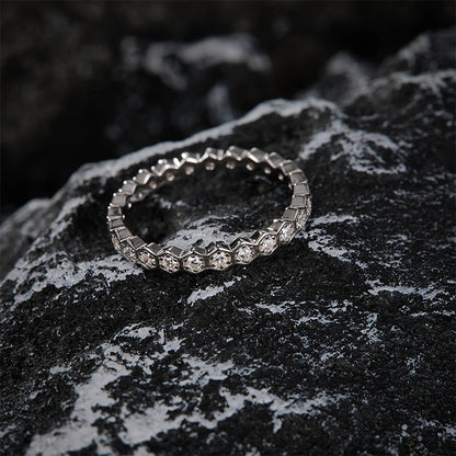 Chau-met Moissanite Honeycomb Ring