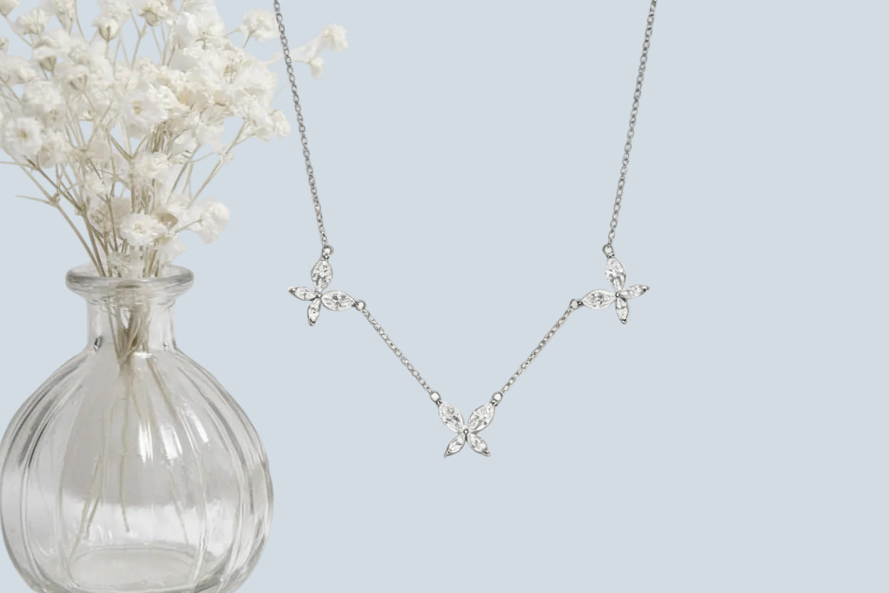 Dalitso Butterfly Marquise-Cut Moissanite Necklaces