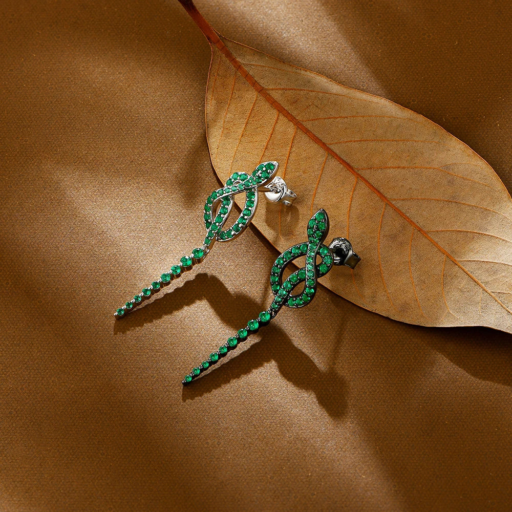 Ophelia Green Snake Earrings