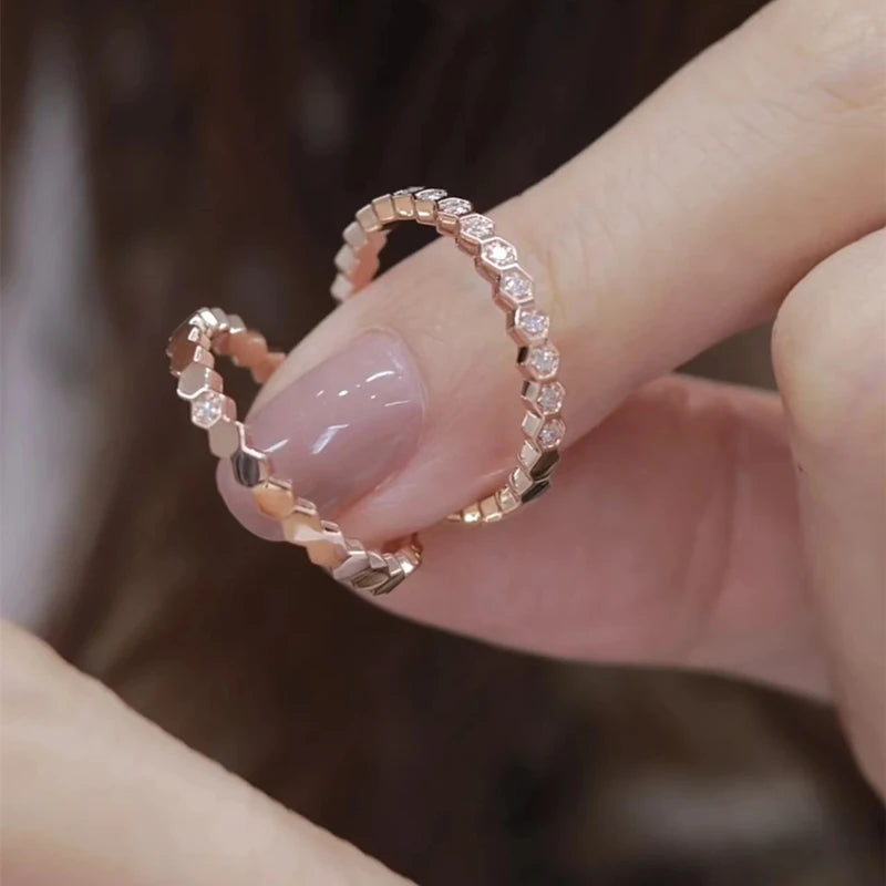 Chau-met Moissanite Honeycomb Ring