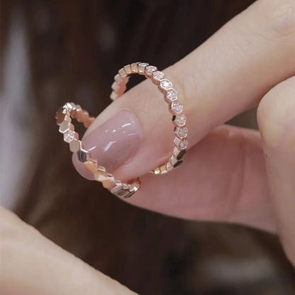 Chau-met Moissanite Honeycomb Ring