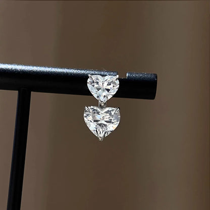 Melody Moissanite Heart Shape Drop Earrings