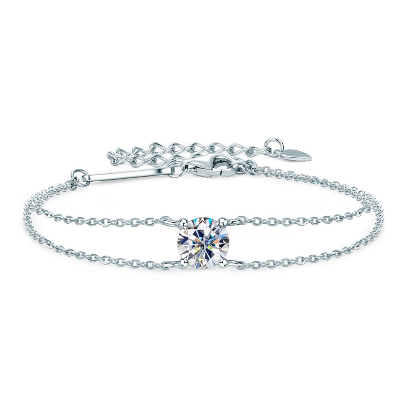 Zara Double Chain Moissanite Bracelet