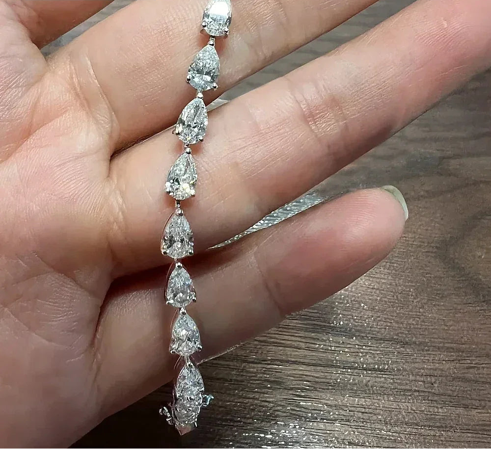 Yara Pear Moissanite Tennis Bracelet