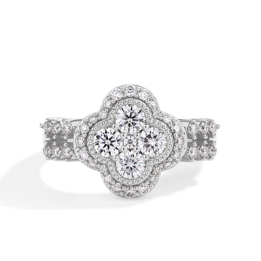 Elysia Four-Leaf Moissanite Ring