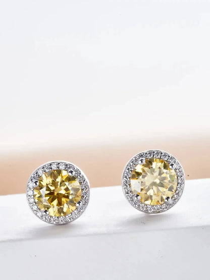 Razan Moissanite Round Earrings