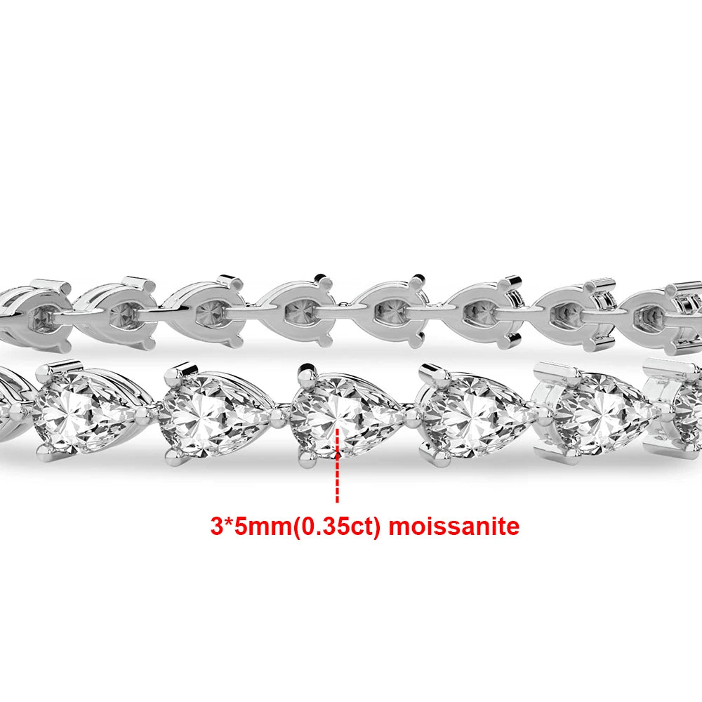 Yara Pear Moissanite Tennis Bracelet