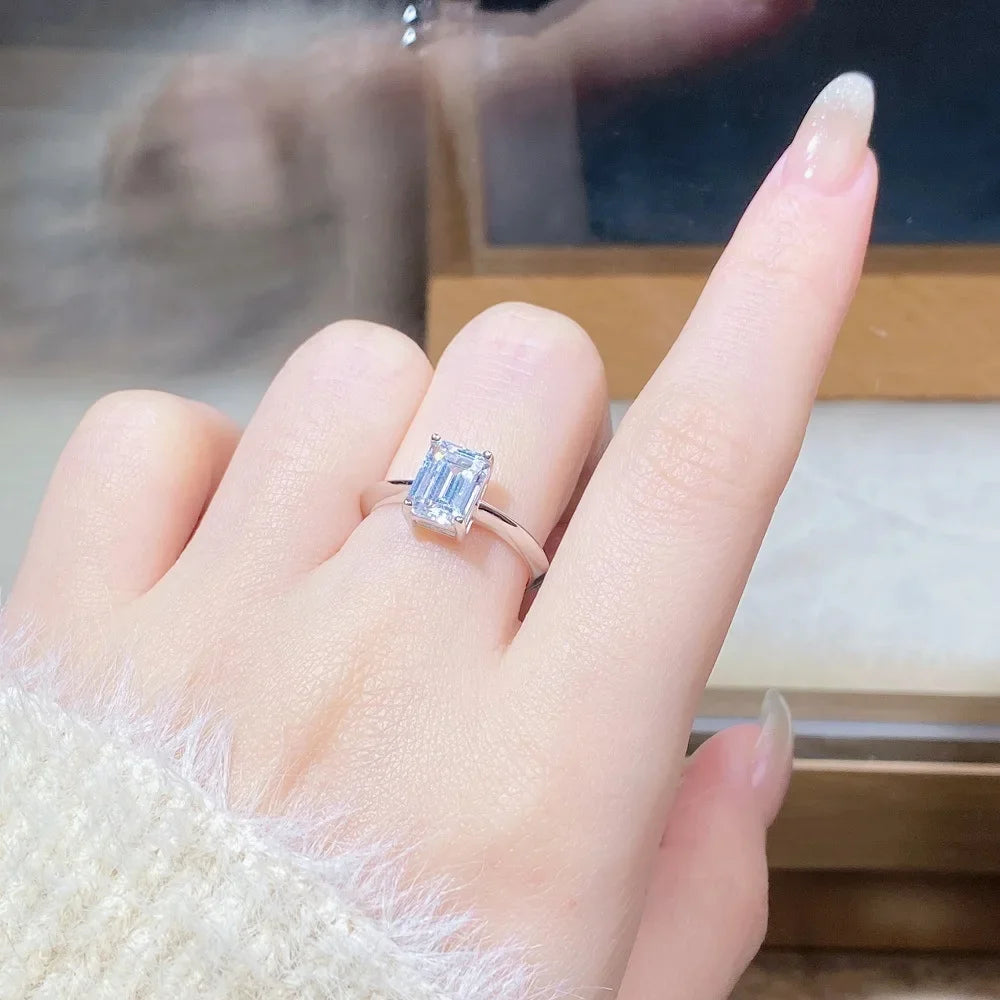 Felicity Emerald Cut Moissanite Ring