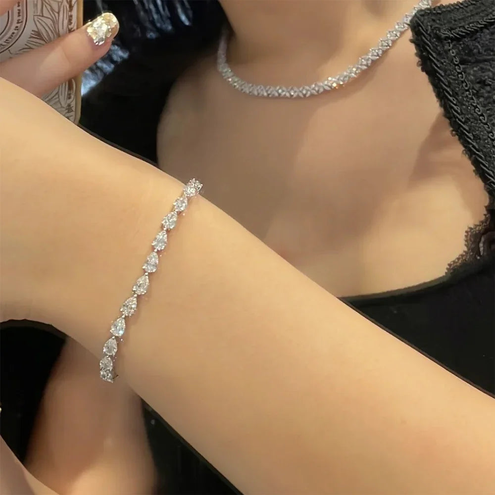 Yara Pear Moissanite Tennis Bracelet