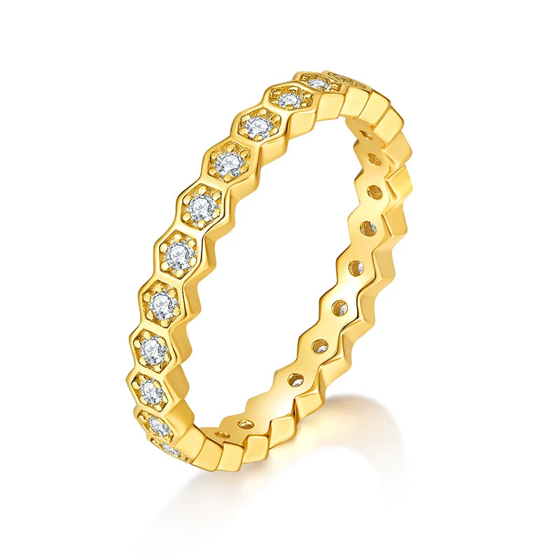 Chau-met Moissanite Honeycomb Ring
