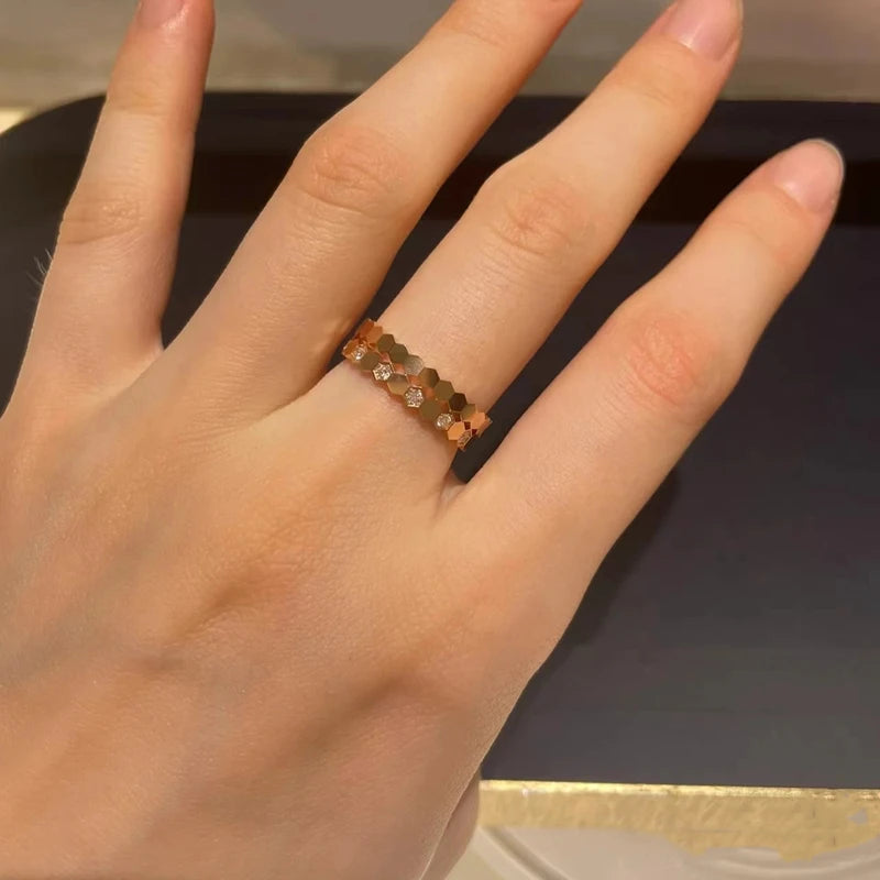 Chau-met Moissanite Honeycomb Ring