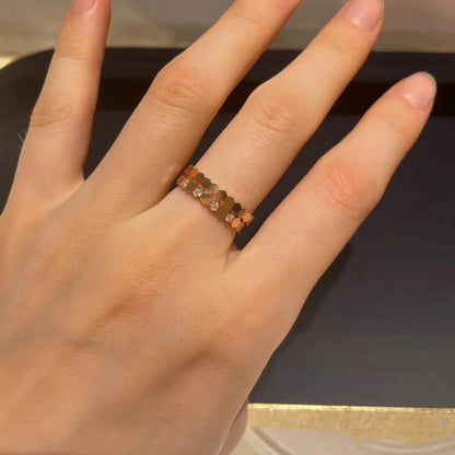 Chau-met Moissanite Honeycomb Ring