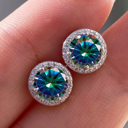 Razan Moissanite Round Earrings