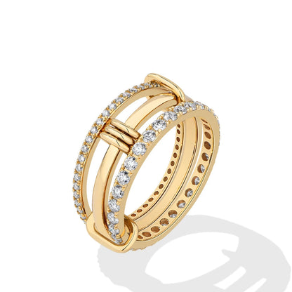 Nova Three-Layer Moissanite Ring