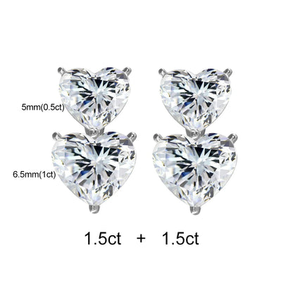 Melody Moissanite Heart Shape Drop Earrings