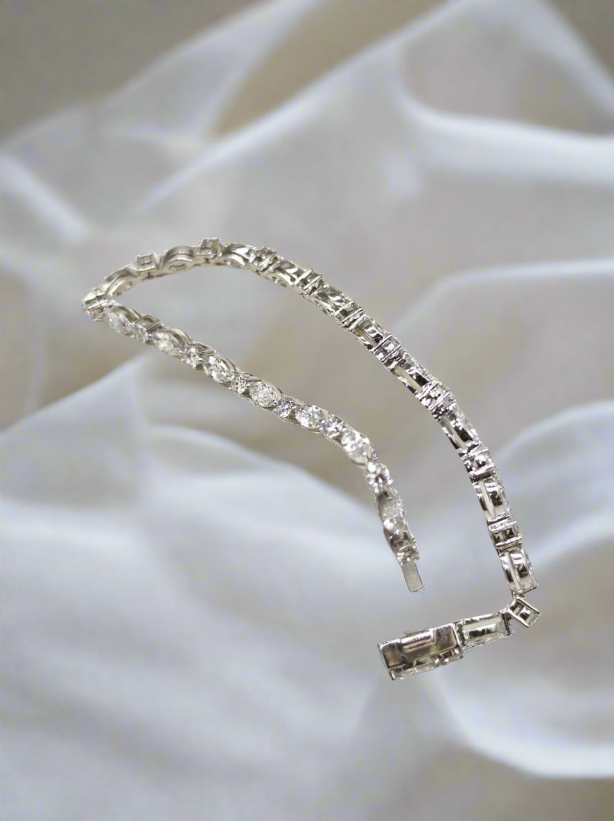 Athena Horse eye Lab-Grown Diamond Tennis Bracelet