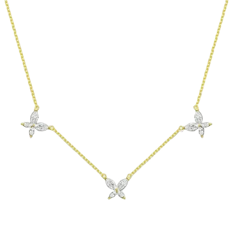 Dalitso Butterfly Marquise-Cut Moissanite Necklaces