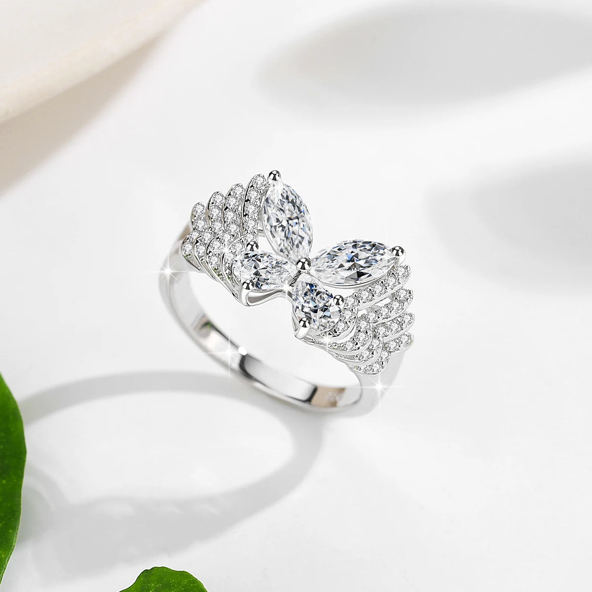 Butterfly Moissanite Ring