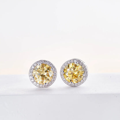 Razan Moissanite Round Earrings