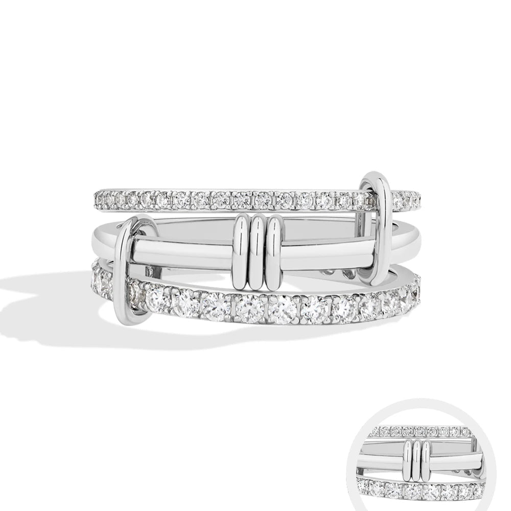 Nova Three-Layer Moissanite Ring