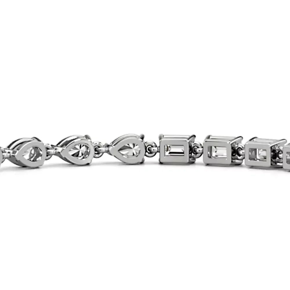 Celine Pear and Emerald Cut Lab-Grown Diamond Tennis Bracelet