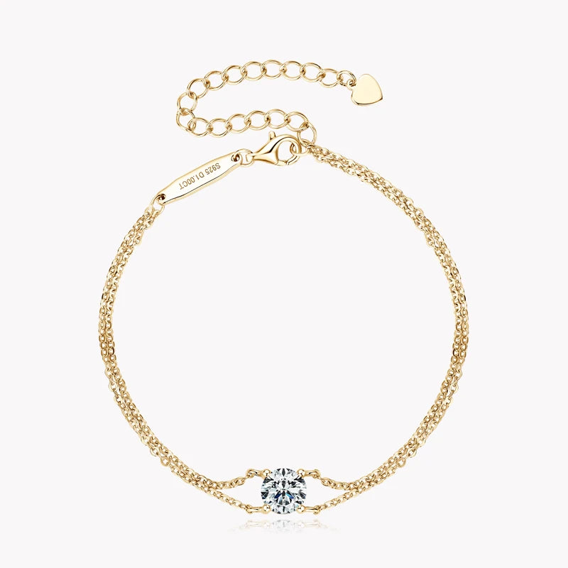 Zara Double Chain Moissanite Bracelet