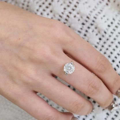 Evelyn Soliter Round Moissanite Transparent Fishing Line Ring